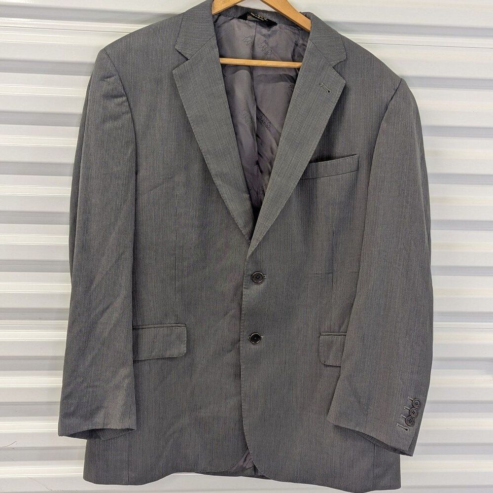 Jos. A. Bank Size 43 Charcoal Gray Striped 100% Wool Gordon Blazer